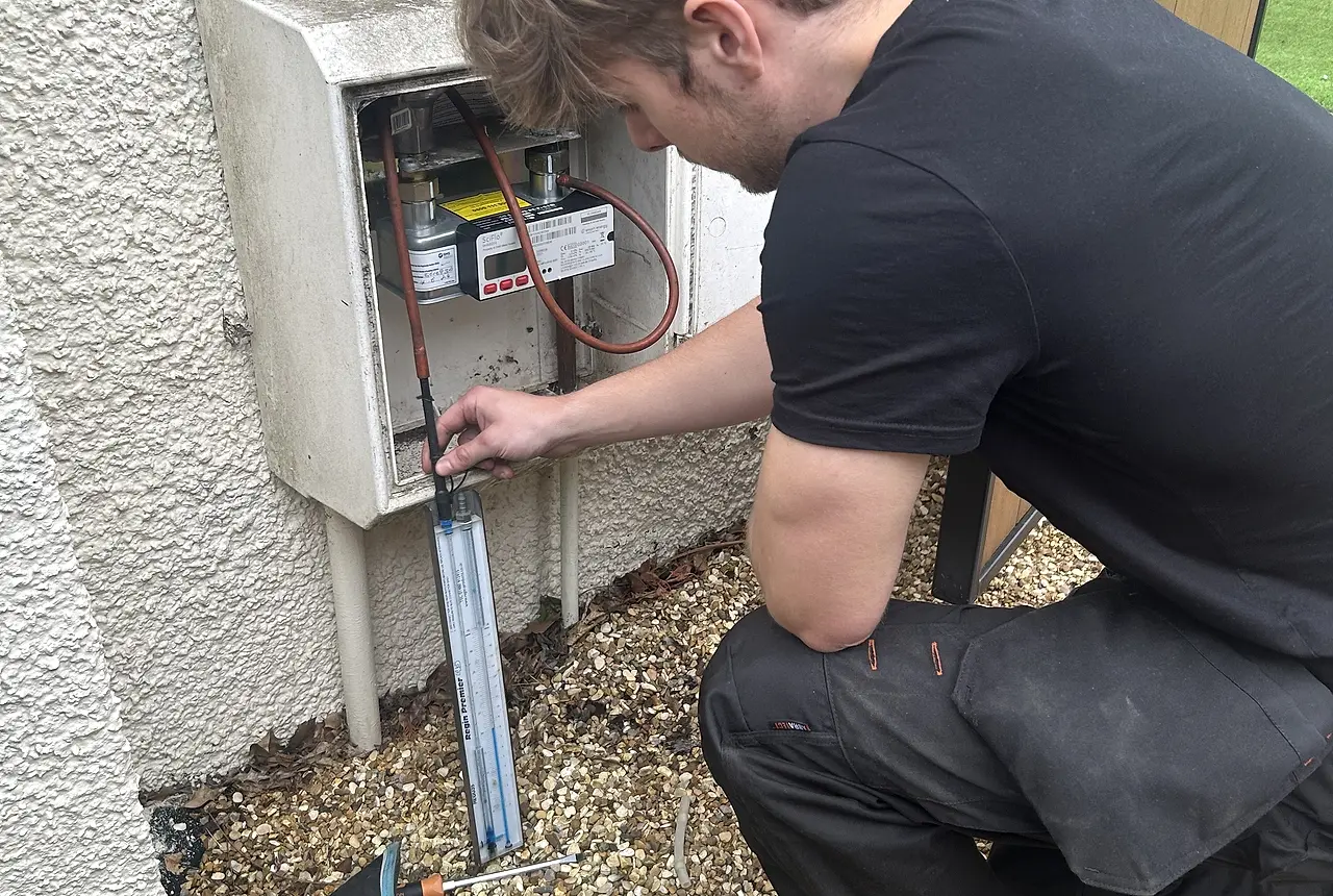 A Daley Gas Group engineer carrying out gas work on a job in Chester